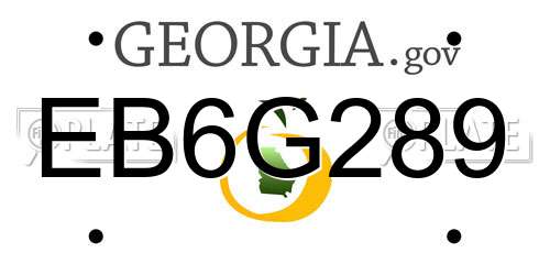 EB6G289 Georgia License Plate