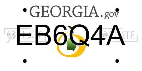 EB6Q4A Georgia License Plate