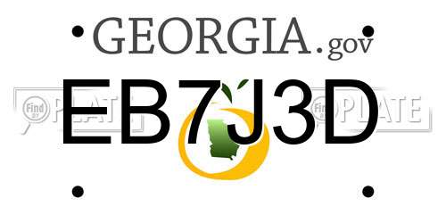 EB7J3D Georgia License Plate