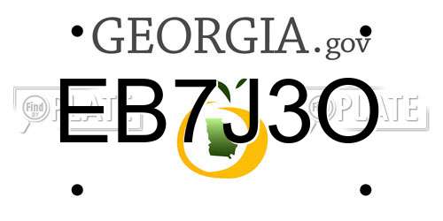 EB7J3O Georgia License Plate