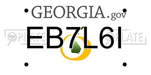 EB7L6I Georgia License Plate