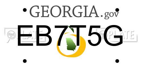 EB7T5G Georgia License Plate