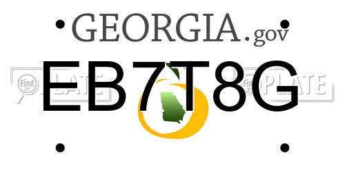 EB7T8G Georgia License Plate