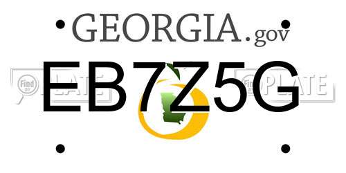 EB7Z5G Georgia License Plate