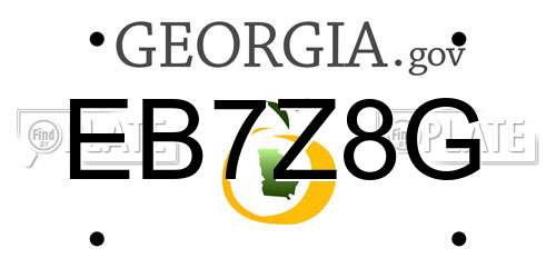 EB7Z8G Georgia License Plate