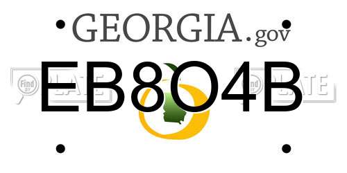 EB8O4B Georgia License Plate