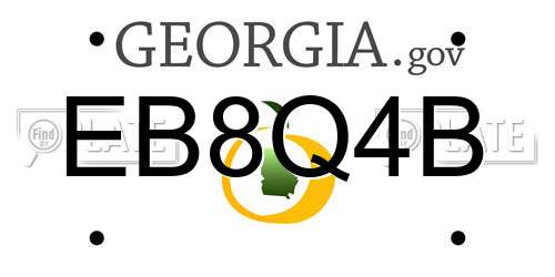 EB8Q4B Georgia License Plate