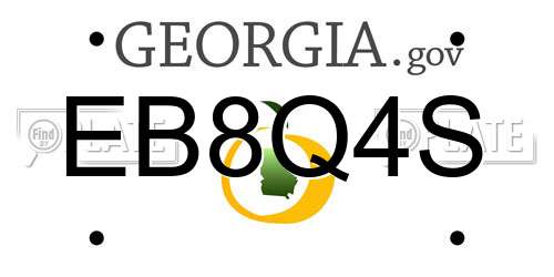EB8Q4S Georgia License Plate