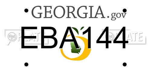 EBA144 Georgia License Plate