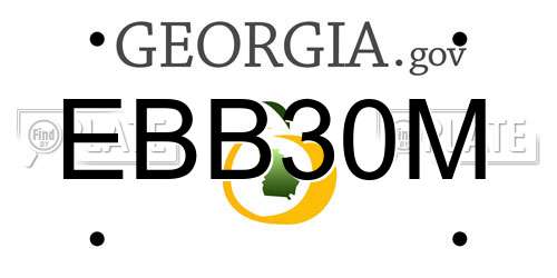 EBB30M Georgia License Plate
