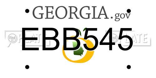 EBB545 Georgia License Plate