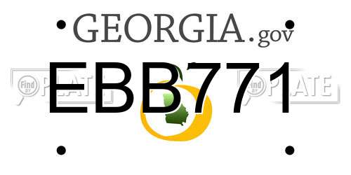 EBB771 Georgia License Plate