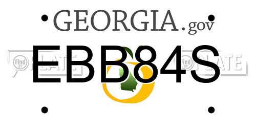 EBB84S Georgia License Plate