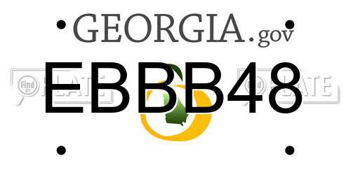EBBB48 Georgia License Plate