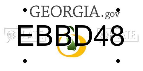 EBBD48 Georgia License Plate