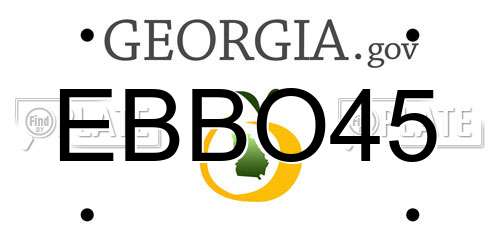 EBBO45 Georgia License Plate