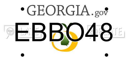 EBBO48 Georgia License Plate