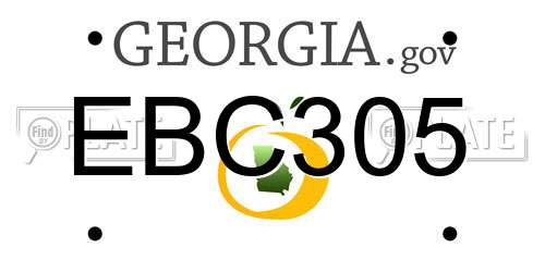 EBC305 Georgia License Plate