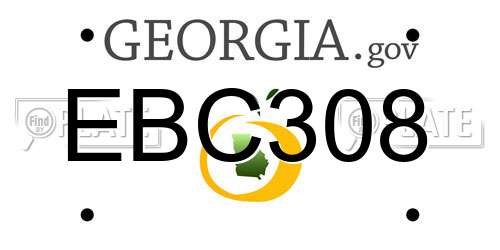EBC308 Georgia License Plate