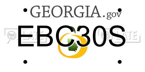 EBC30S Georgia License Plate