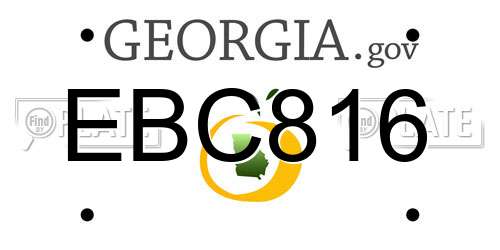 EBC816 Georgia License Plate