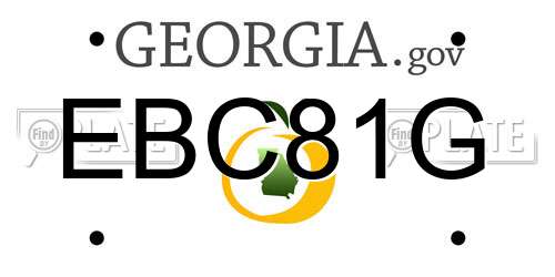 EBC81G Georgia License Plate