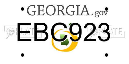EBC923 Georgia License Plate
