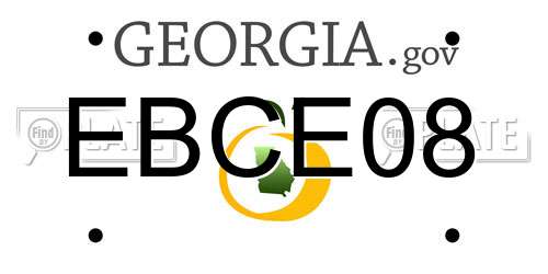 EBCE08 Georgia License Plate