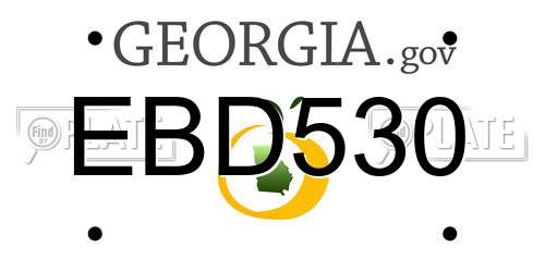 EBD530 Georgia License Plate