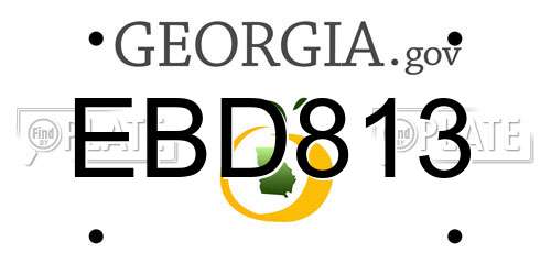EBD813 Georgia License Plate