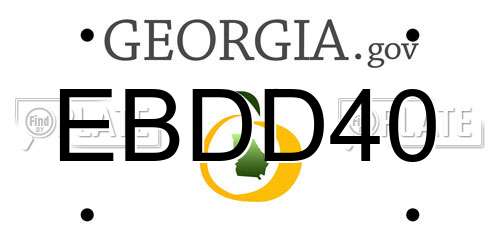 EBDD40 Georgia License Plate