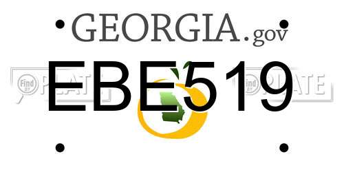 EBE519 Georgia License Plate