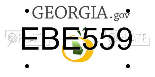 EBE559 Georgia License Plate