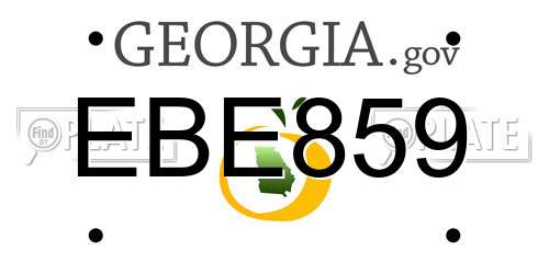 EBE859 Georgia License Plate