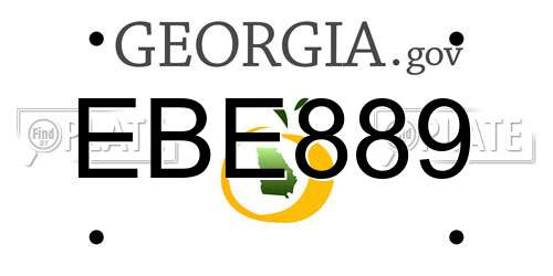 EBE889 Georgia License Plate