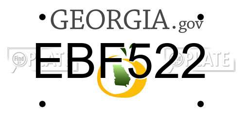 EBF522 Georgia License Plate