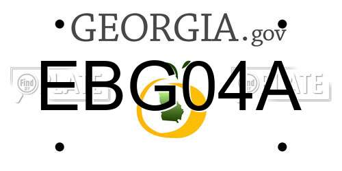 EBG04A Georgia License Plate