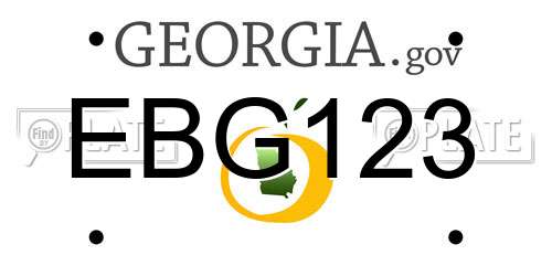 EBG123 Georgia License Plate