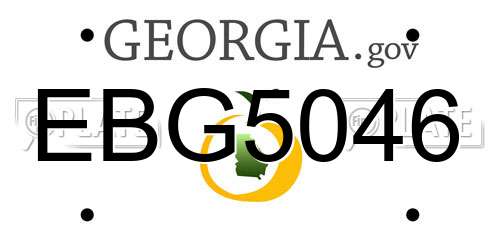 EBG5046 Georgia License Plate