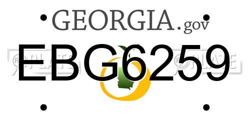 EBG6259 Georgia License Plate