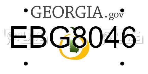 EBG8046 Georgia License Plate