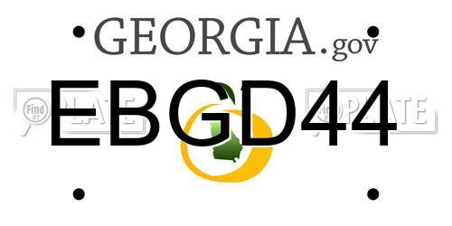 EBGD44 Georgia License Plate