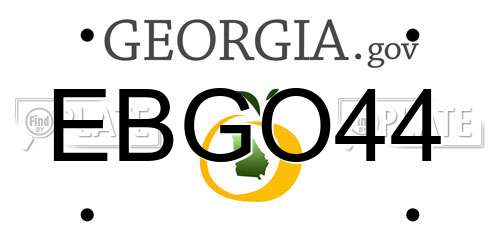 EBGO44 Georgia License Plate
