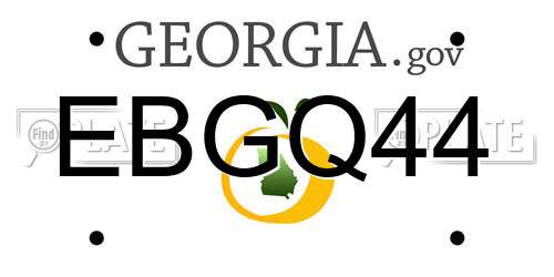 EBGQ44 Georgia License Plate