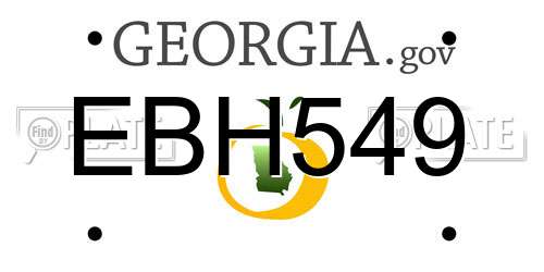 EBH549 Georgia License Plate