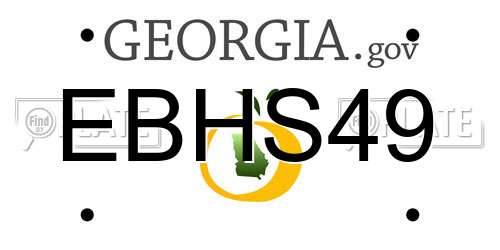 EBHS49 Georgia License Plate