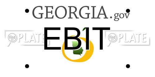 EBIT Georgia License Plate