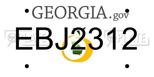 EBJ2312 Georgia License Plate