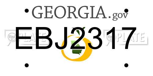 EBJ2317 Georgia License Plate