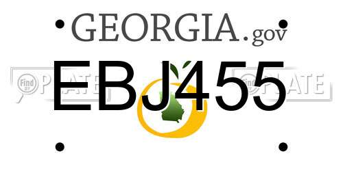 EBJ455 Georgia License Plate